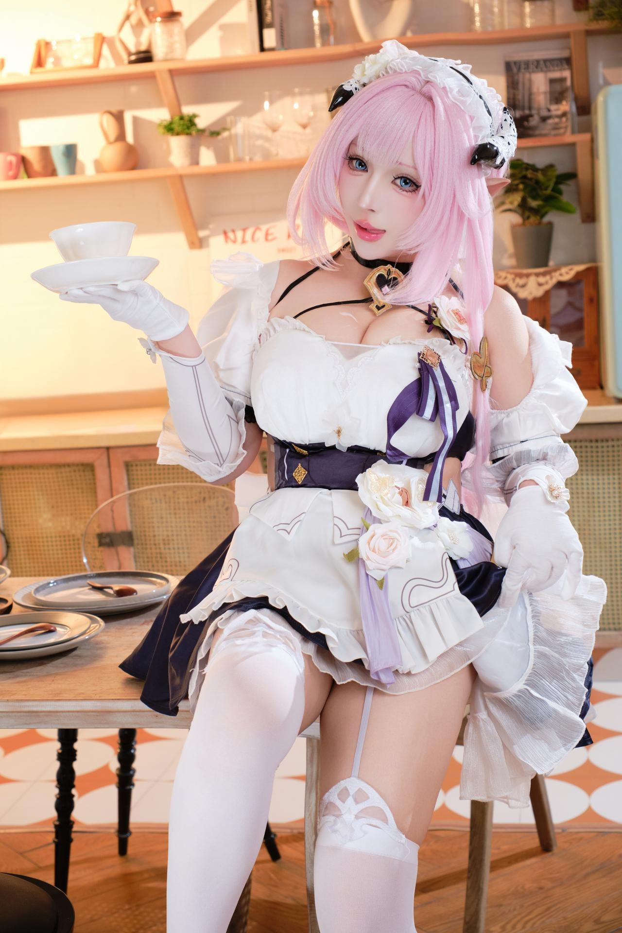 [cosplay] Hutao Miao - Honkai Elysia maid cosplay 사진 세트 125P