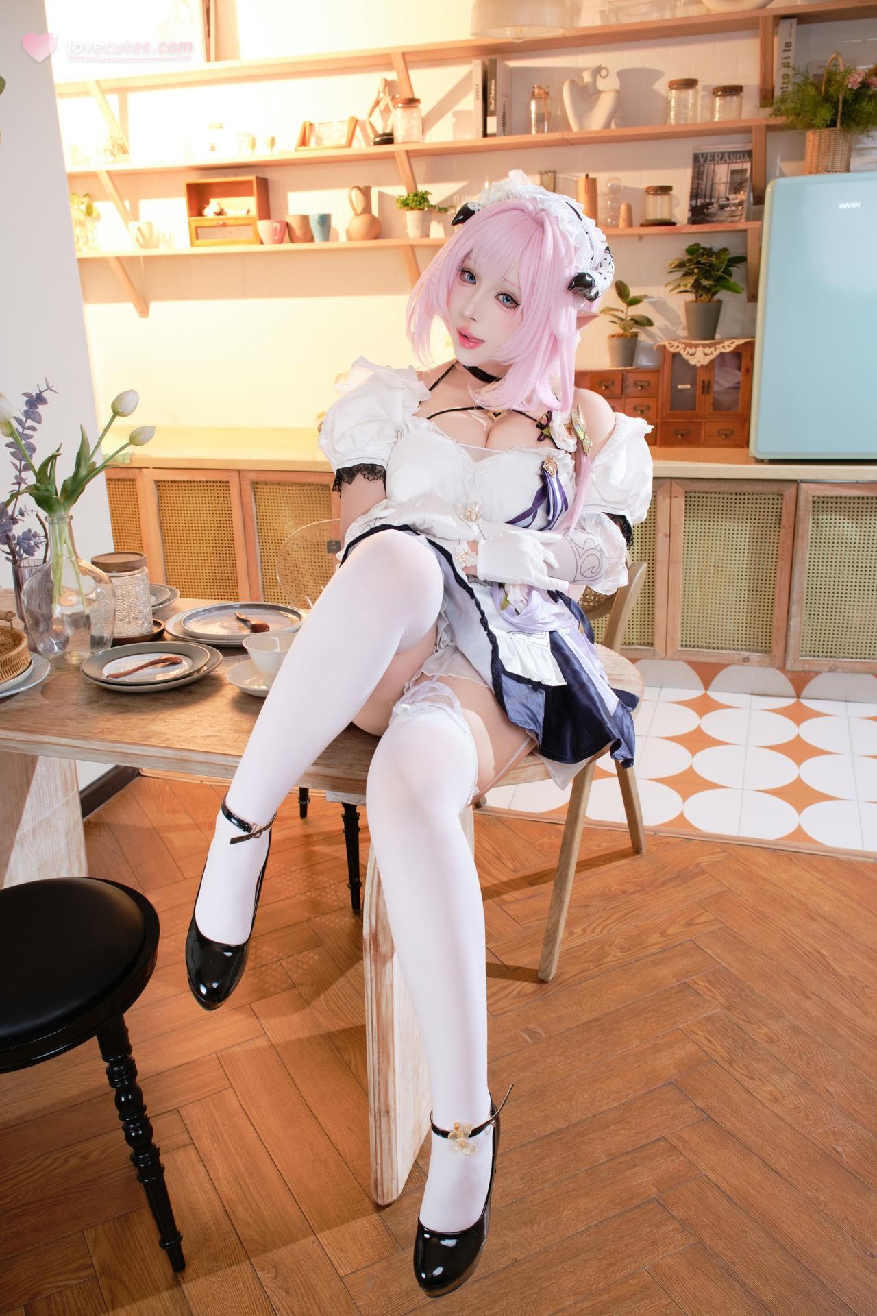 [cosplay] Hutao Miao - Honkai Elysia maid cosplay 사진 세트 125P