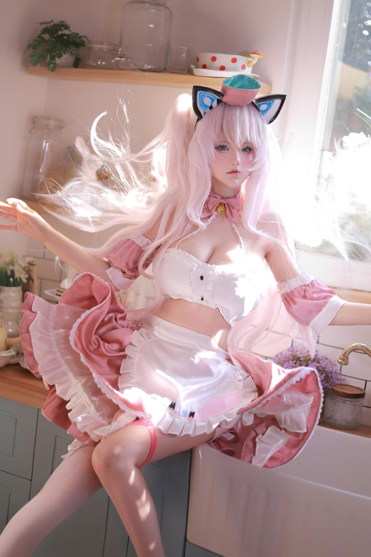 [cosplay] Zhixin Dannaishao - Azur Lane Hammann cat-ear maid cosplay 写真セット 110P4V