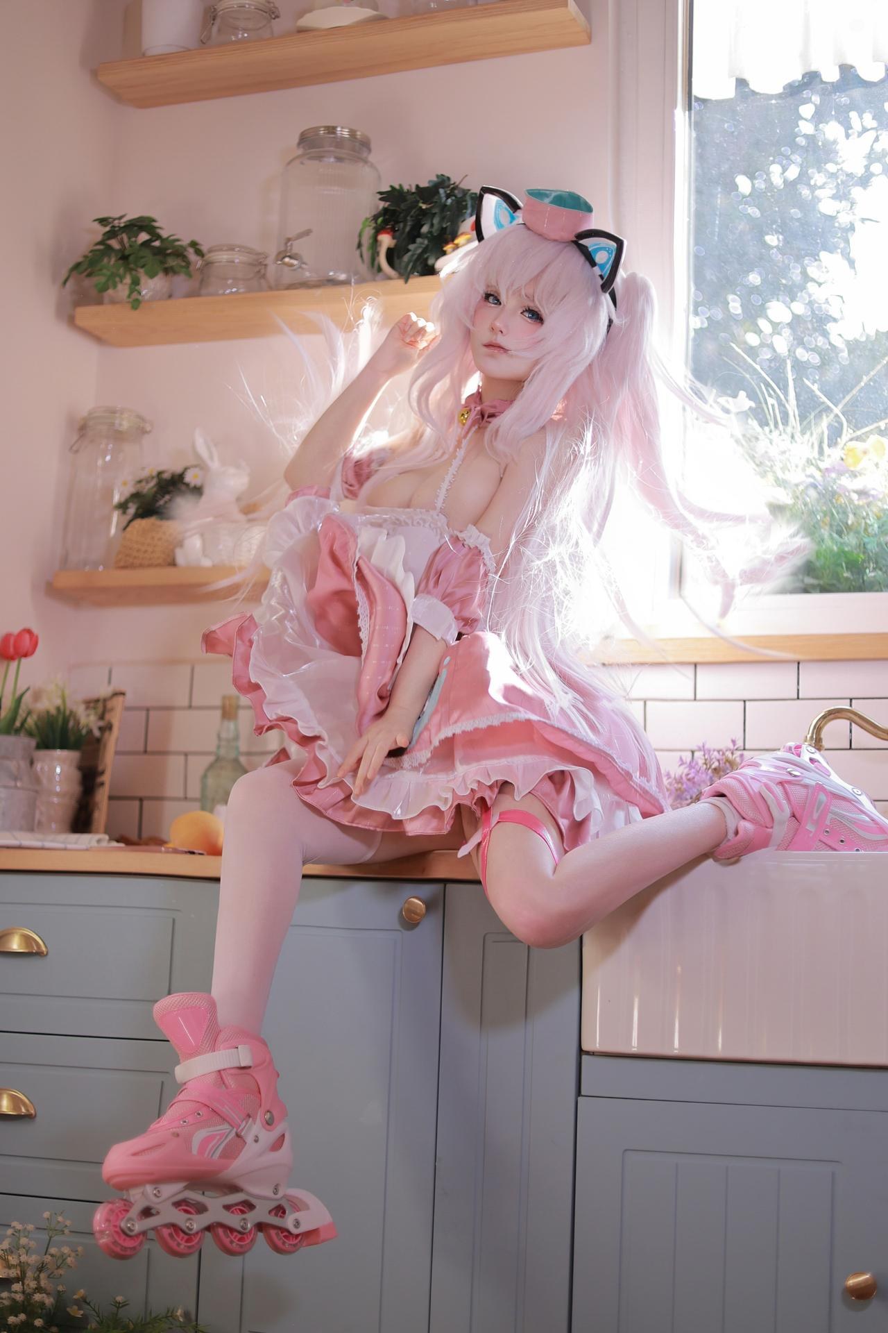 [cosplay] Zhixin Dannaishao - Azur Lane Hammann cat-ear maid cosplay 写真セット 110P4V