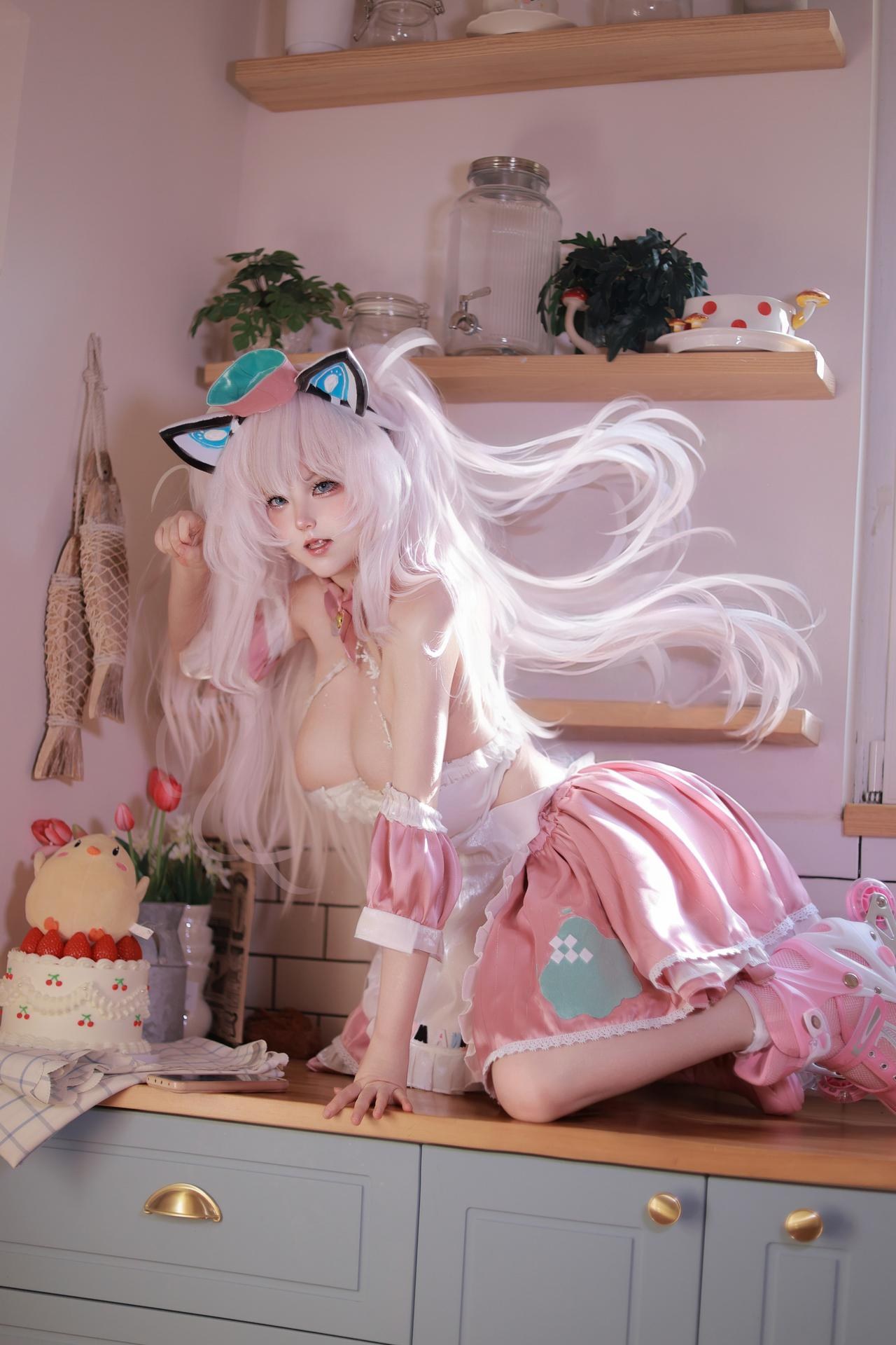 [cosplay] Zhixin Dannaishao - Azur Lane Hammann cat-ear maid cosplay 写真セット 110P4V