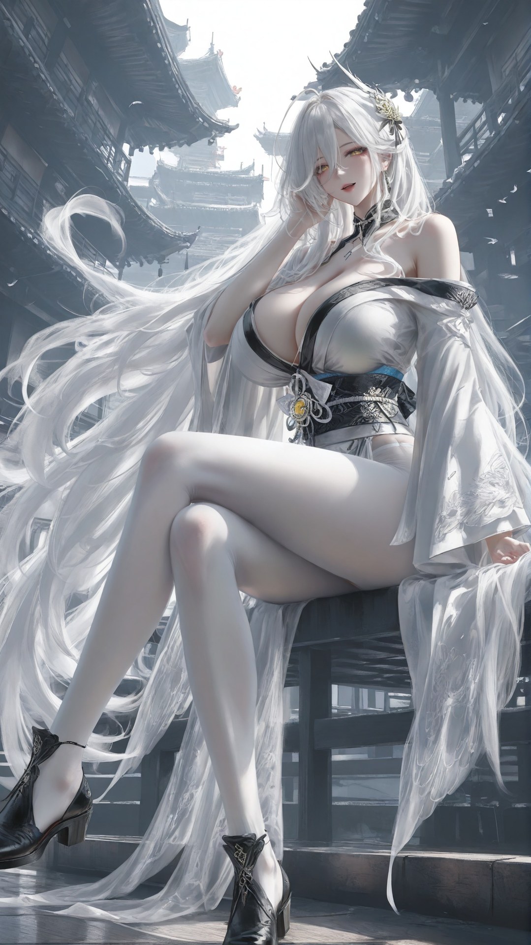 AI Porn - アズールレーン 白鳳 白ストッキング、ボディスーツ、露出ヌード AI画像ギャラリー 302P