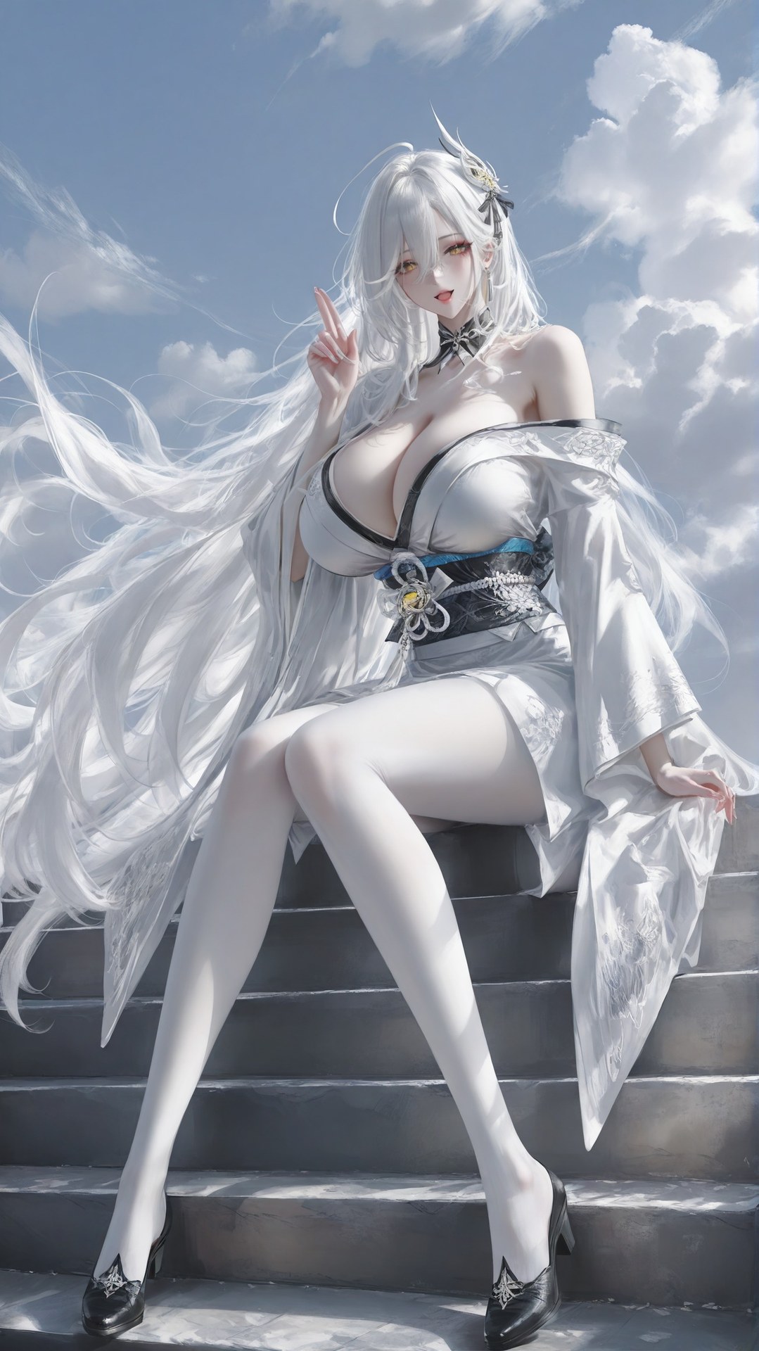 AI Porn - アズールレーン 白鳳 白ストッキング、ボディスーツ、露出ヌード AI画像ギャラリー 302P