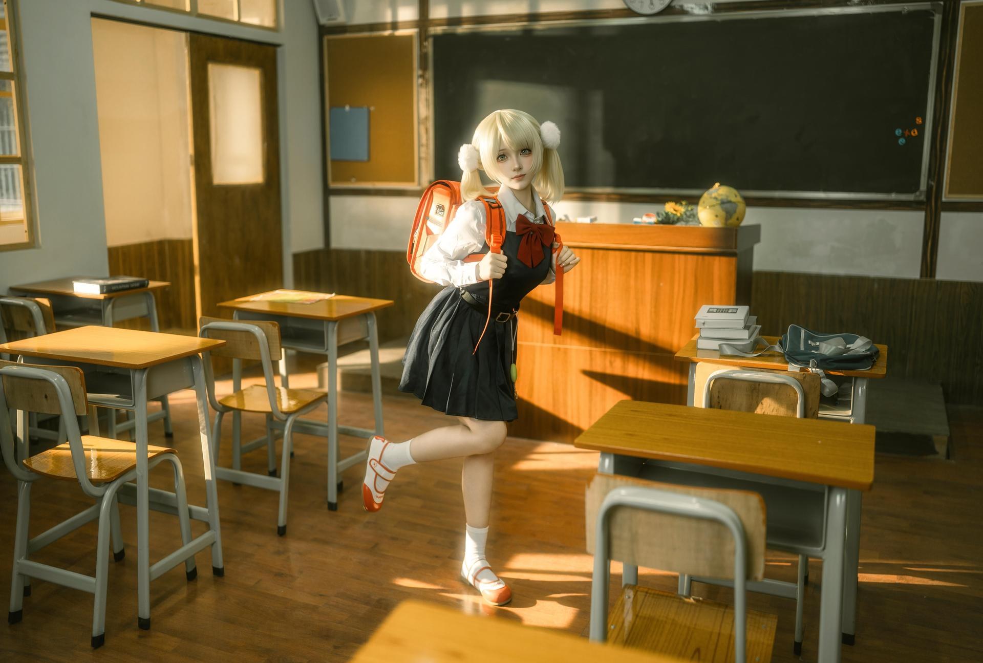 [コスプレ] Bangni邦尼 - 时雨羽衣 教室白丝制服 比基尼美腿还原 87P
