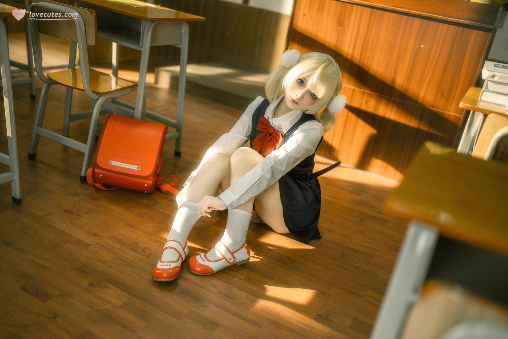 [コスプレ] Bangni邦尼 - 时雨羽衣 教室白丝制服 比基尼美腿还原 87P