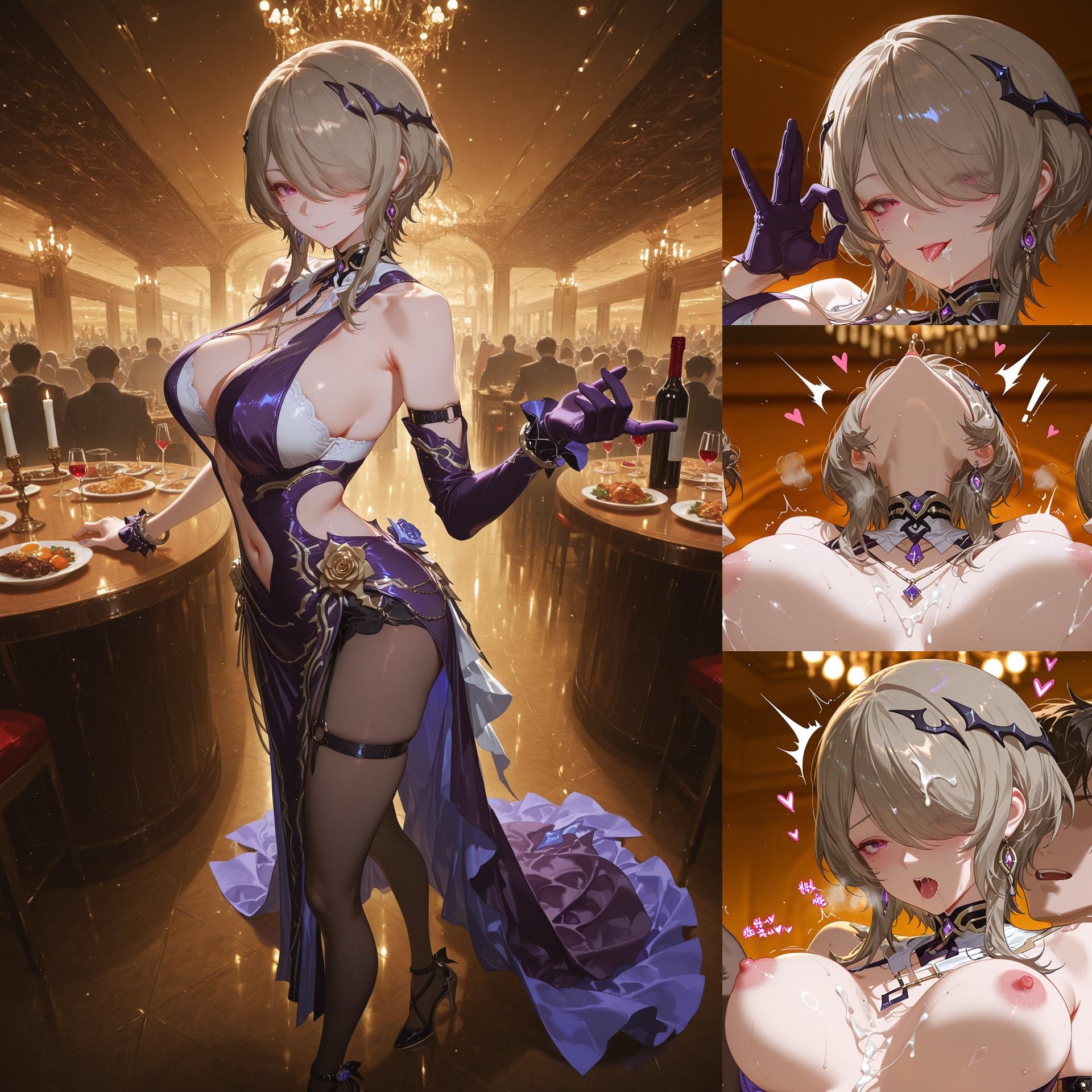 AI Porn - JiongBaotai 黒ストッキング レースランジェリー ボディスーツ 濡れ感 AI画像ギャラリー 84P