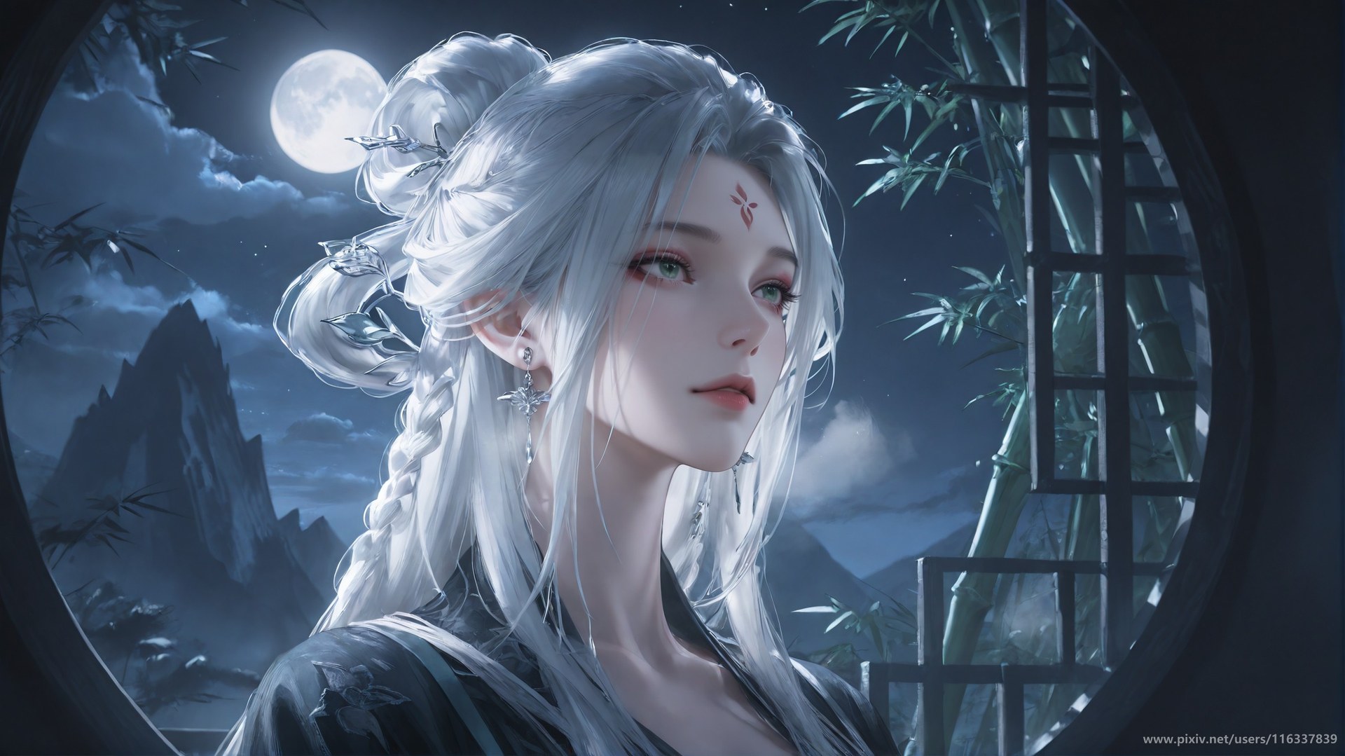 AI Nudes - 太极八荒 竹林夜色小白：蕾丝内衣紧身衣白虎角色图集 234P