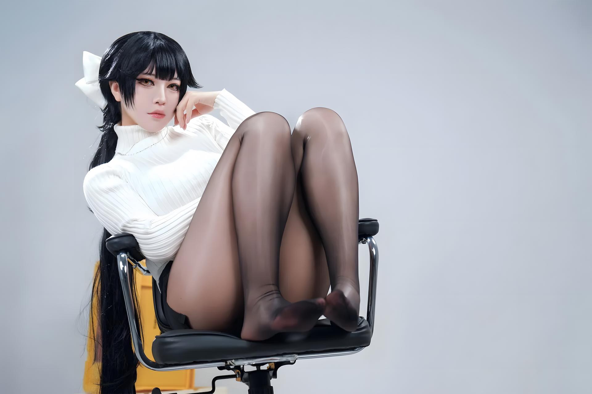 [Cosplay] Banbanzi - MissKON coser cosplay, black stockings, leg-focused poses, video extras 57P4V