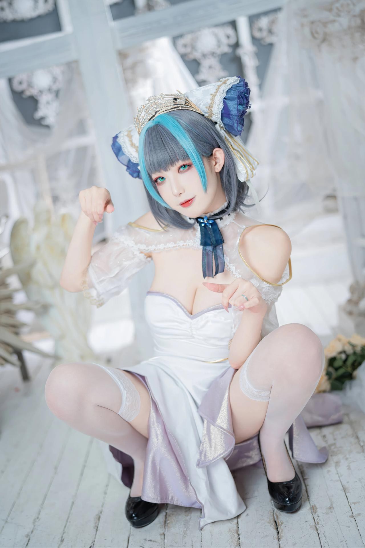 [Cosplay] Fengjiangjiang v bộ ảnh cosplay, white stockings, leg-focused poses 18P