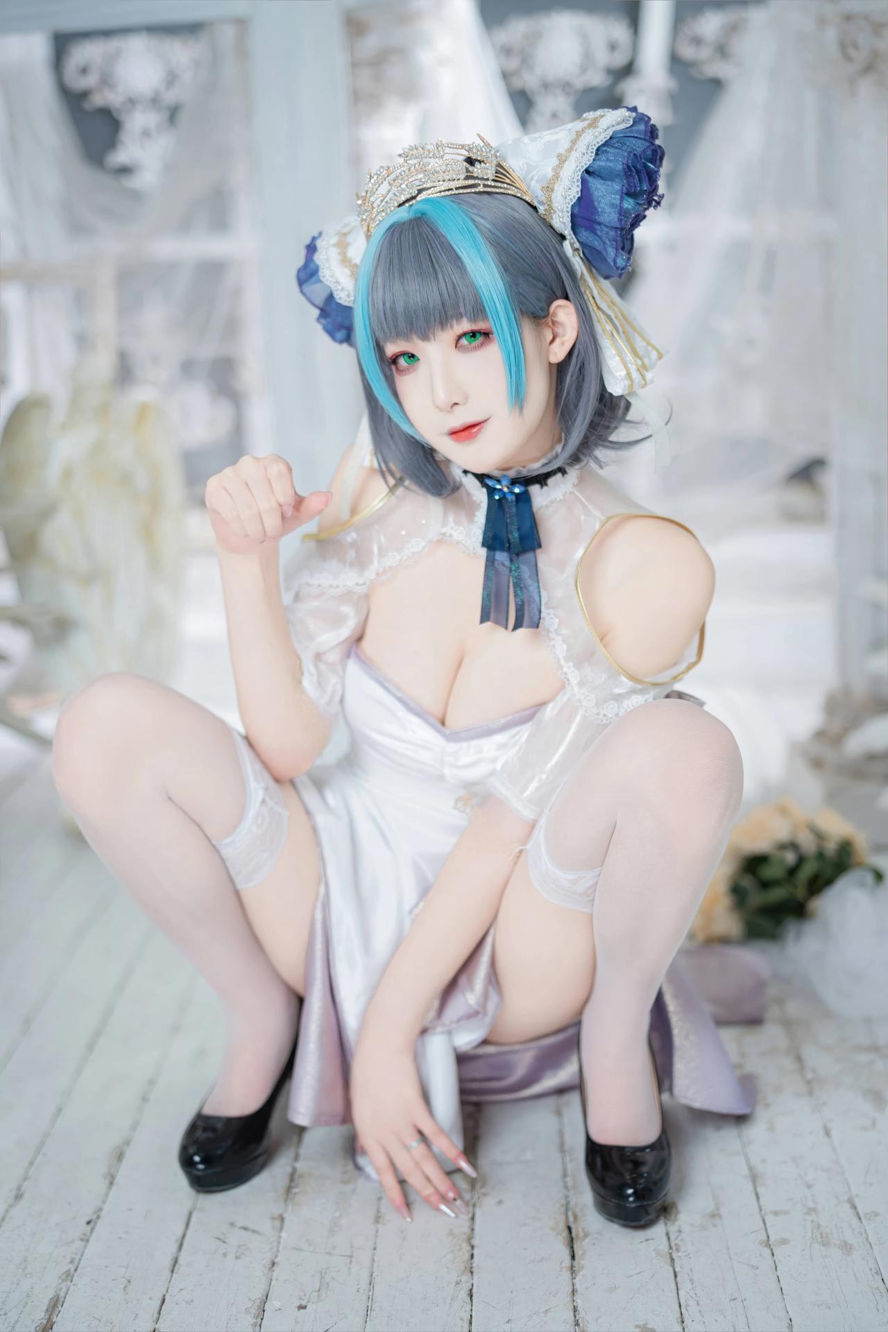 [Cosplay] Fengjiangjiang v bộ ảnh cosplay, white stockings, leg-focused poses 18P