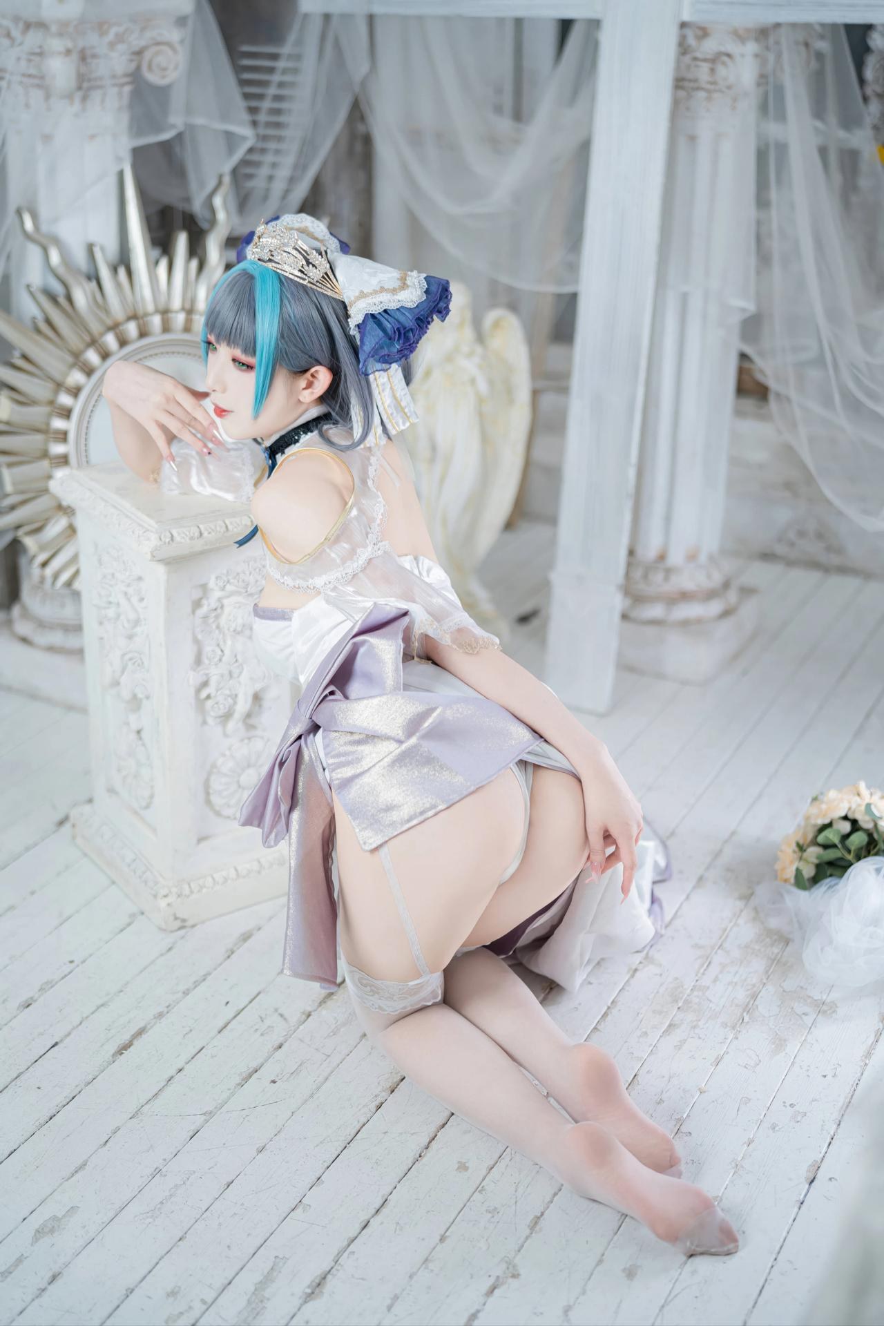 [Cosplay] Fengjiangjiang v bộ ảnh cosplay, white stockings, leg-focused poses 18P