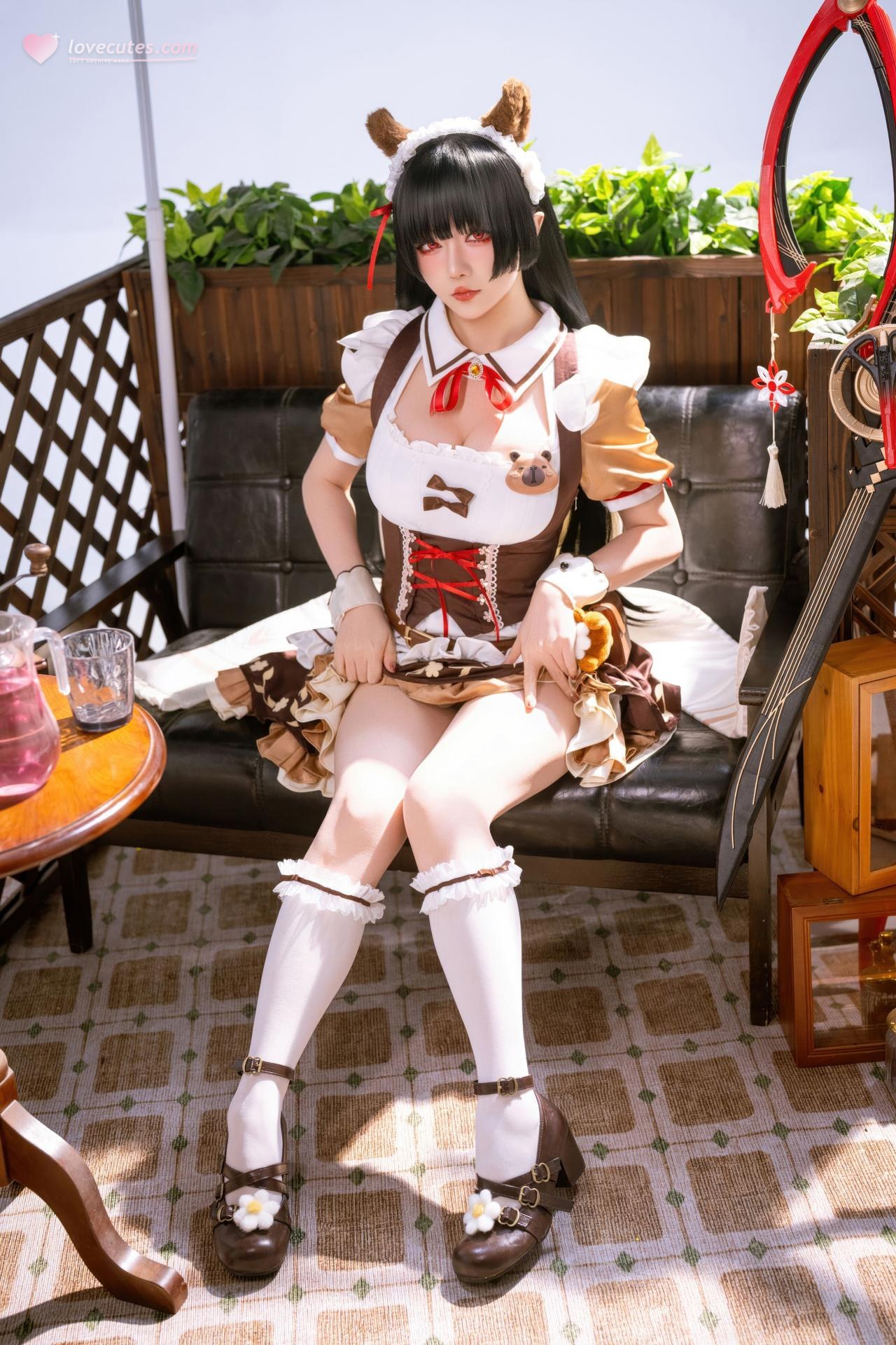 [Cosplay] Hoshilily bộ ảnh cosplay, maid, leg-focused poses 42P
