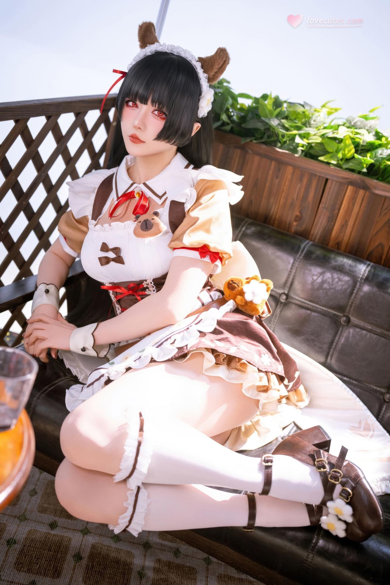 [Cosplay] Hoshilily bộ ảnh cosplay, maid, leg-focused poses 42P