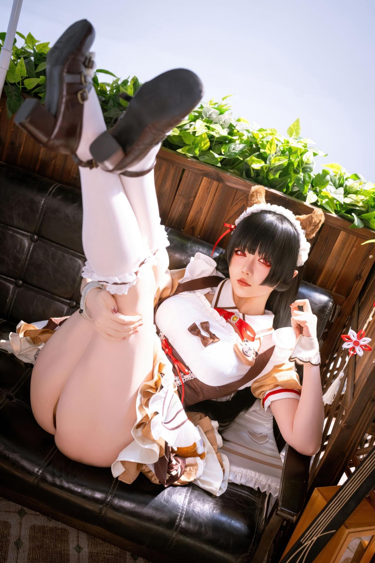 [Cosplay] Hoshilily bộ ảnh cosplay, maid, leg-focused poses 42P