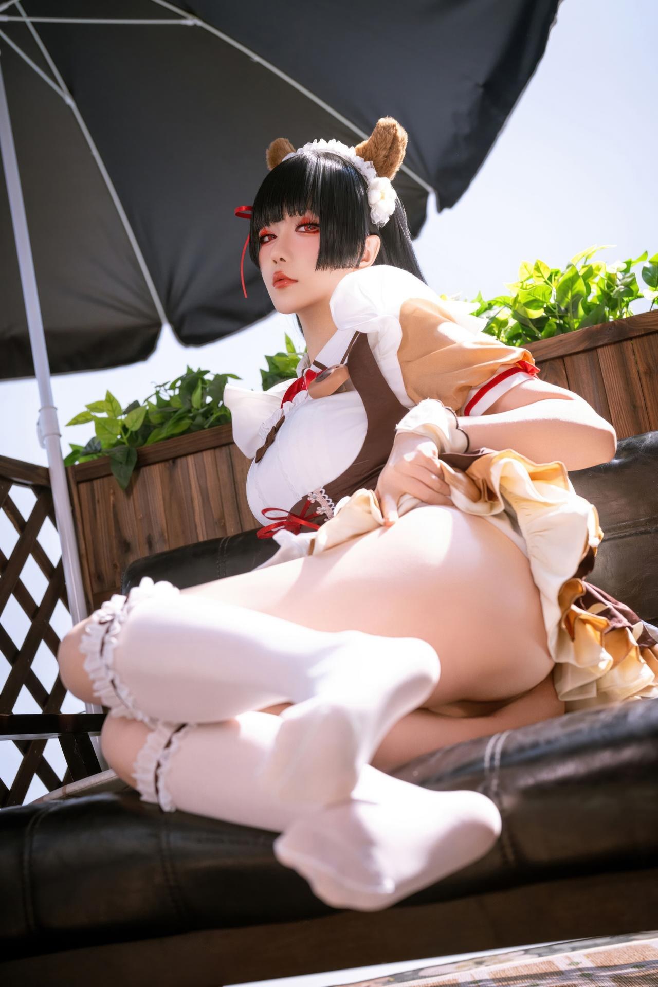 [Cosplay] Hoshilily bộ ảnh cosplay, maid, leg-focused poses 42P
