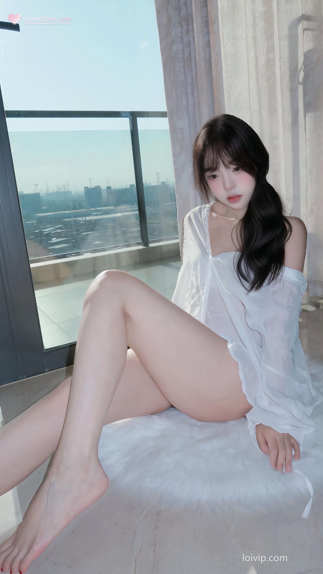 [私房] 你的真真u - 白衬衫：白衬衫蕾丝内衣 浴室私房美腿 66P2V