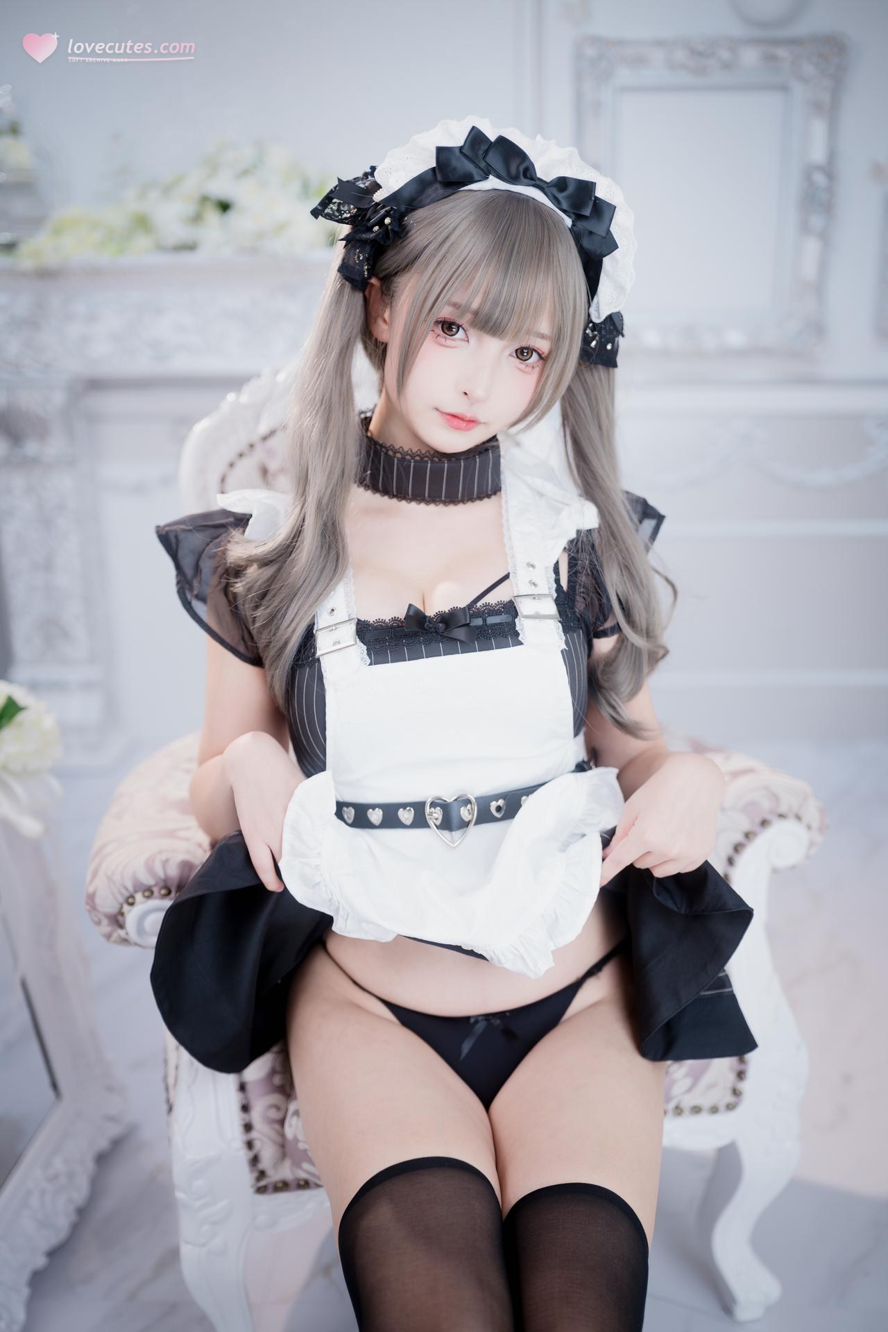 [私房] フォトセット 神楽坂真冬 - 妄想女仆 黑白女仆情趣 黑丝美腿视频 75P2V