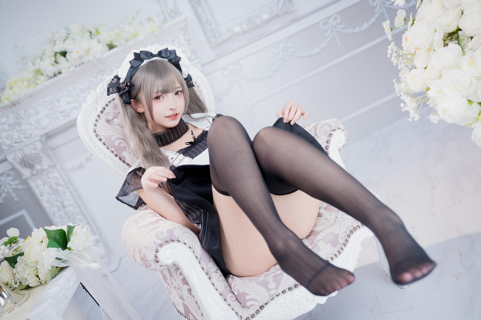 [私房] フォトセット 神楽坂真冬 - 妄想女仆 黑白女仆情趣 黑丝美腿视频 75P2V