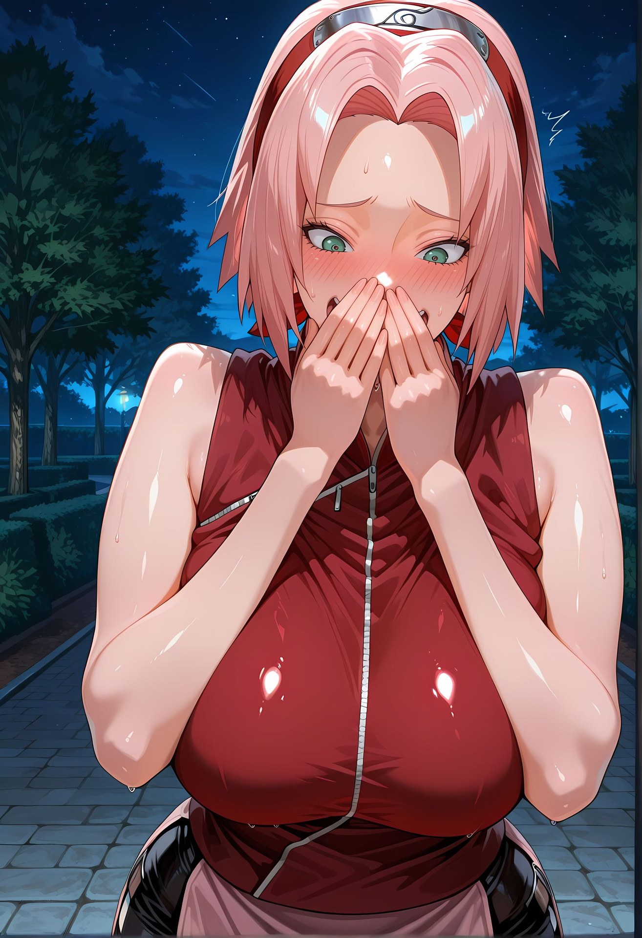 AI Porn - Naruto Sakura Haruno ชุดรัดรูป ห้องน้ำ ลุคเปียกน้ำ แกลเลอรี AI 164P