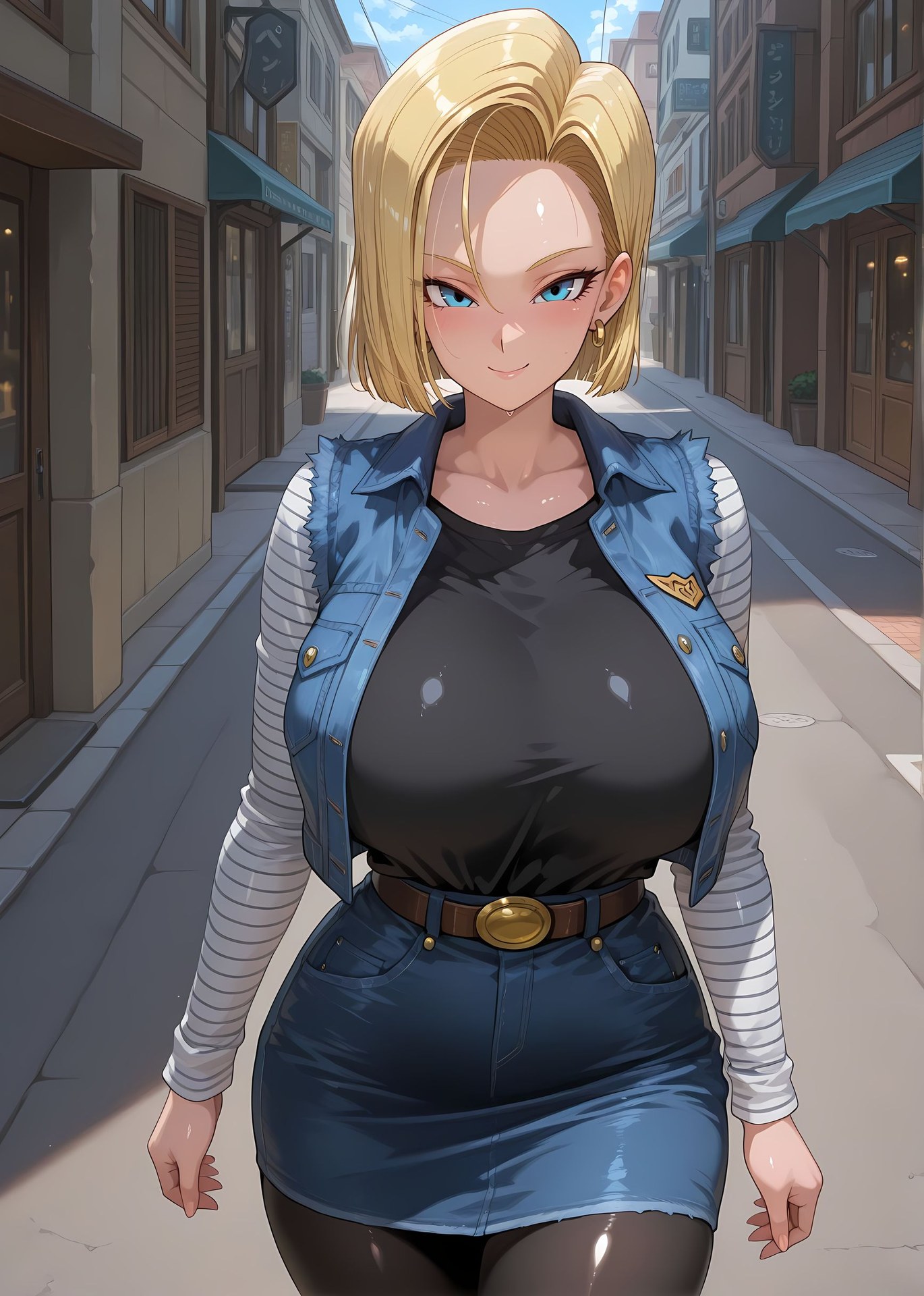 AI Porn - Dragon Ball Android 18 bodysuit wet-look explicit nude AI Adult Gallery 177P