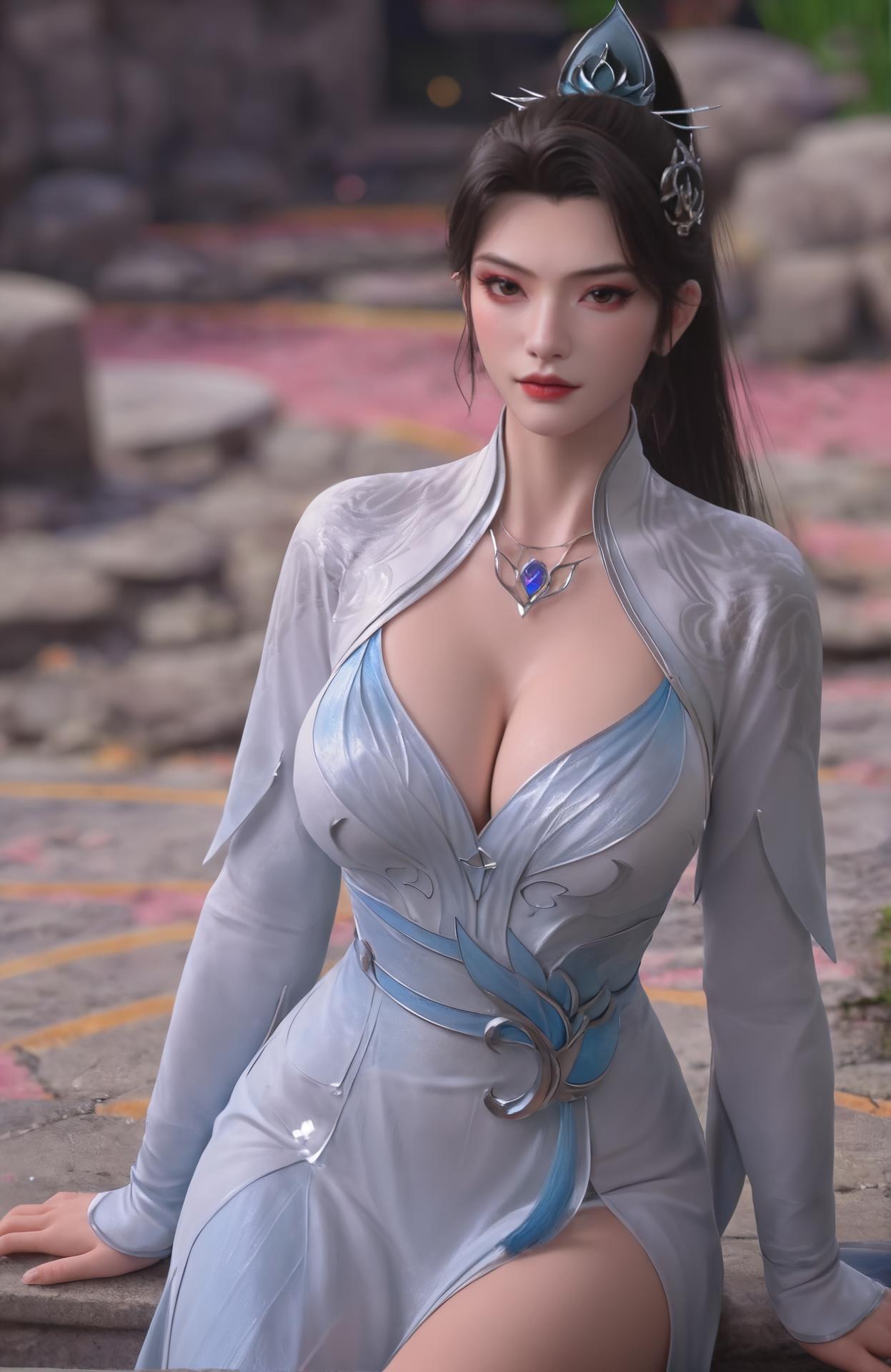 AI Porn - 斗破苍穹 青仙子：白衣古装露穴成人向图集 259P