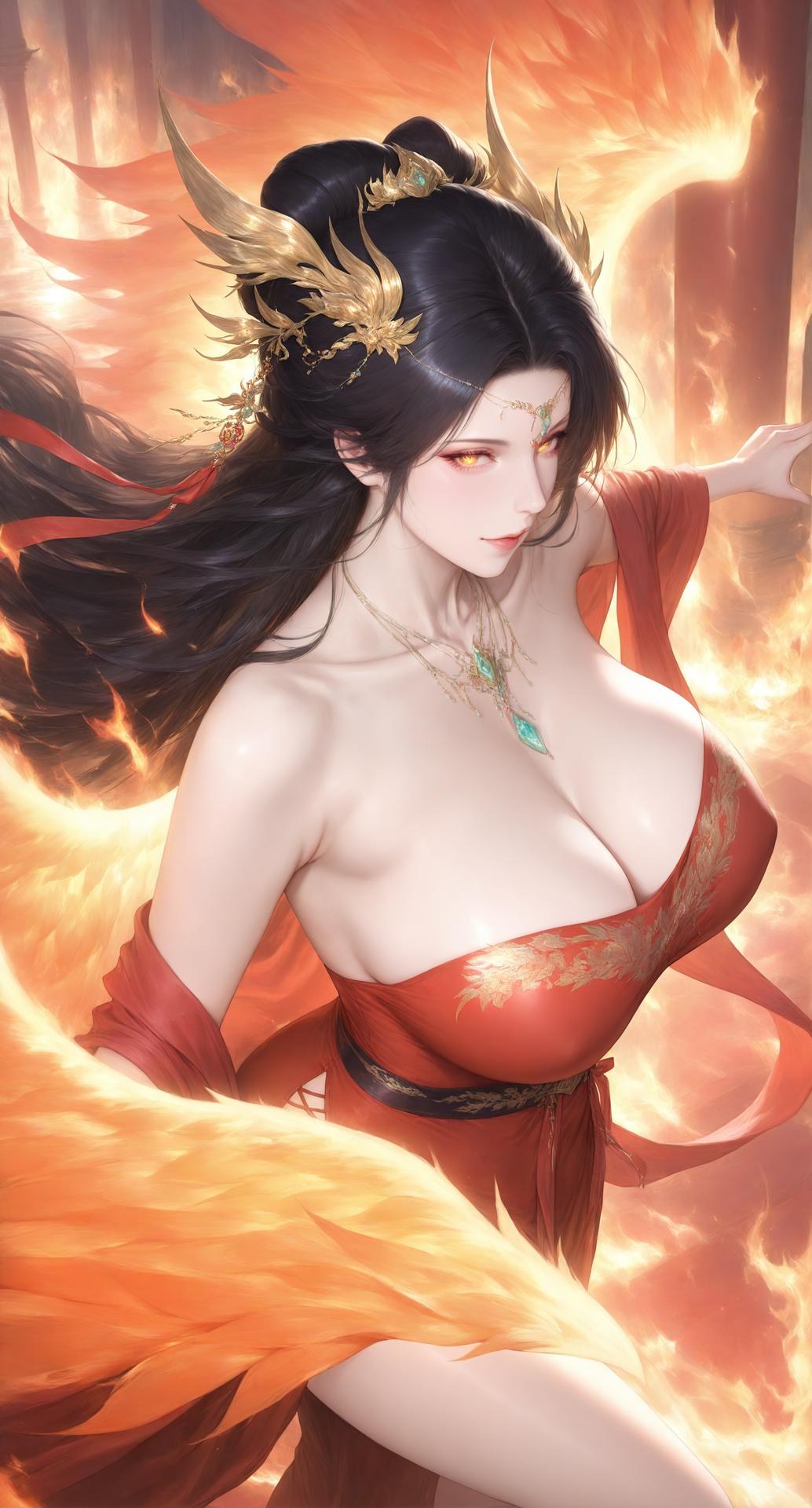 AI Porn - 山海经仙子：凤女白狐蛇女幻想露点图集 70P