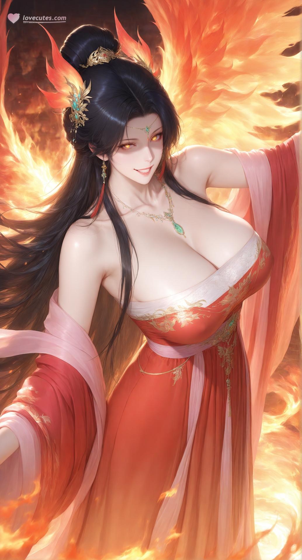 AI Porn - 山海经仙子：凤女白狐蛇女幻想露点图集 70P