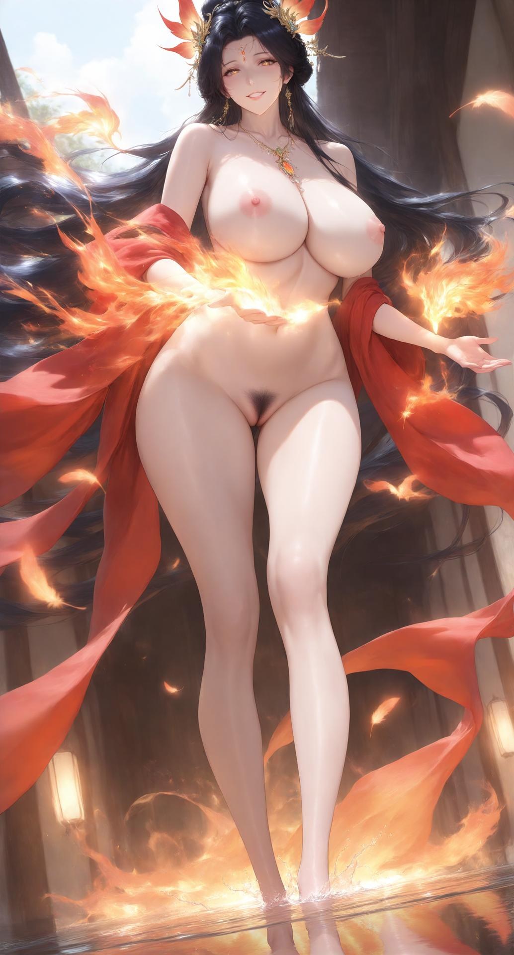 AI Porn - 山海经仙子：凤女白狐蛇女幻想露点图集 70P