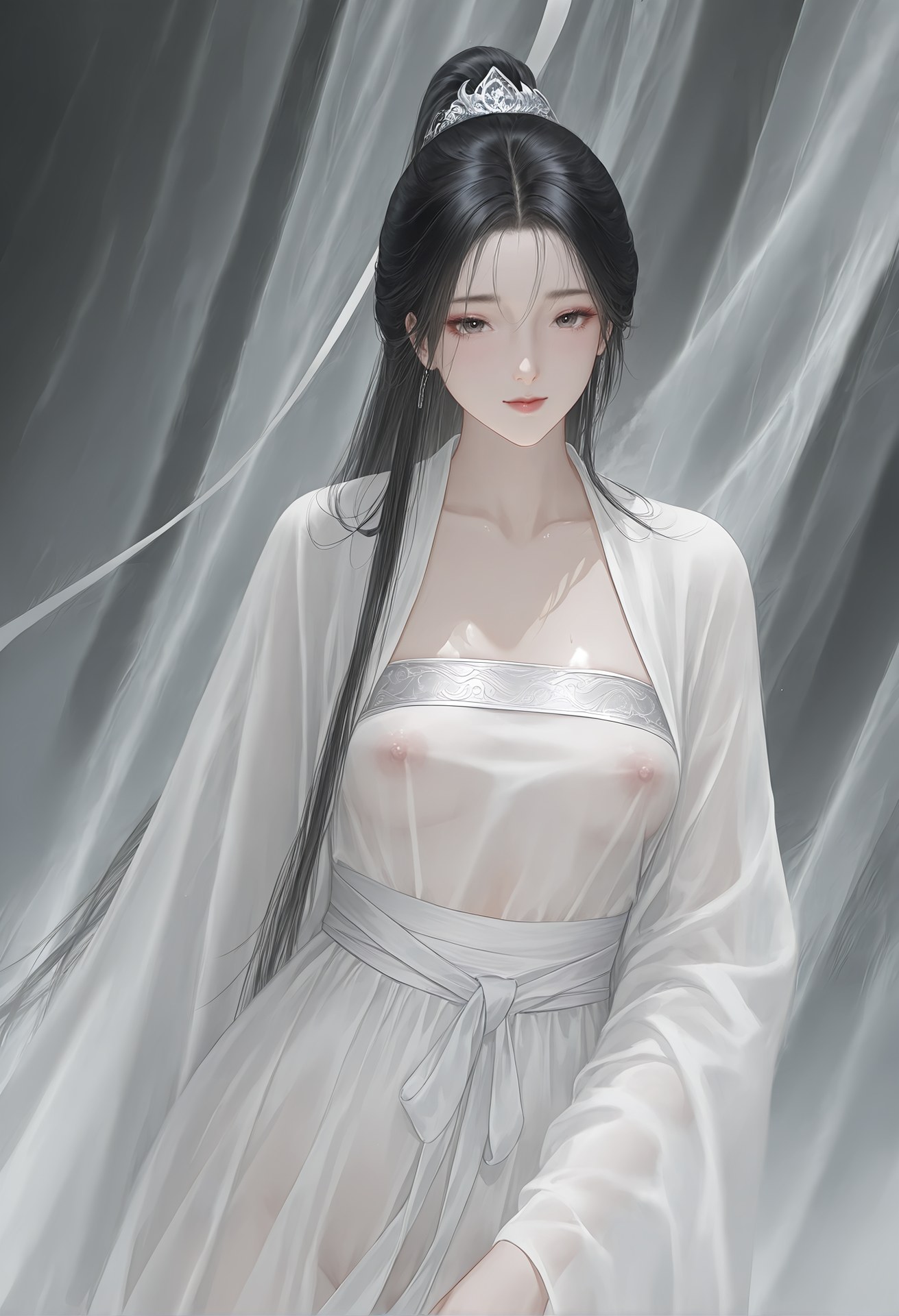 AI Porn - 小龙女：白衣透视古装露点图集 26P
