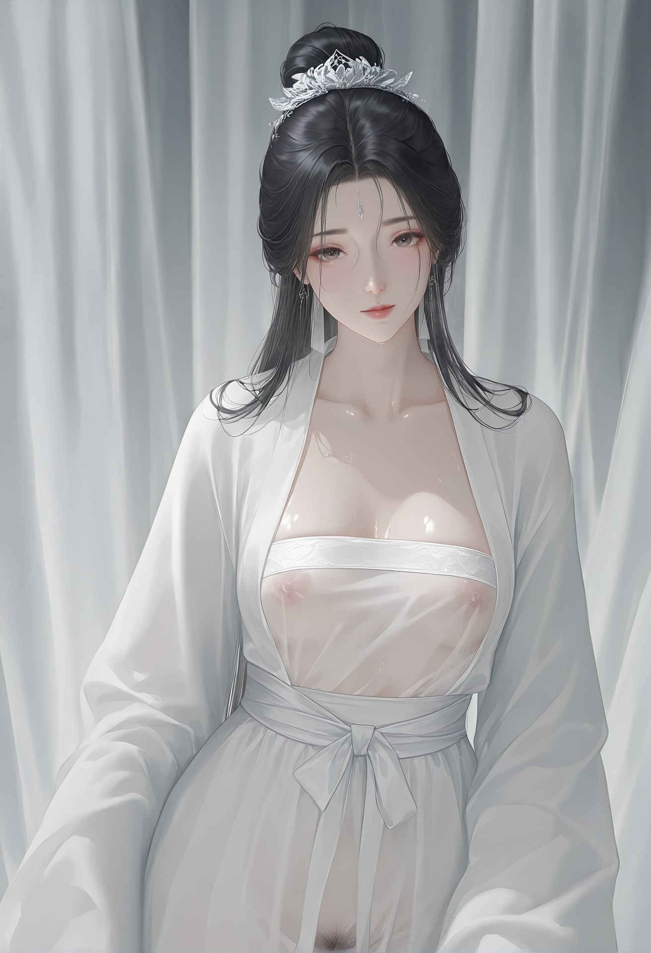 AI Porn - 小龙女：白衣透视古装露点图集 26P