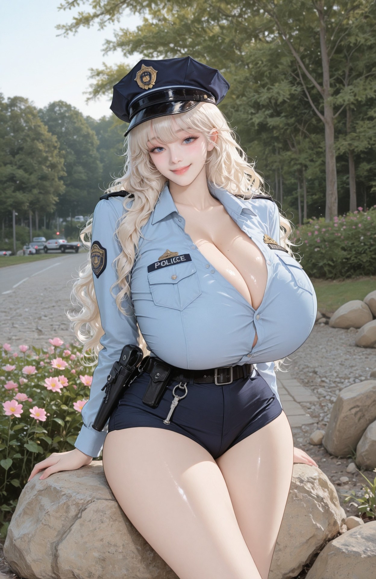 AI Generated Anime Girl - 胜利女神NIKKE 675 poli：紧身衣露穴 101P