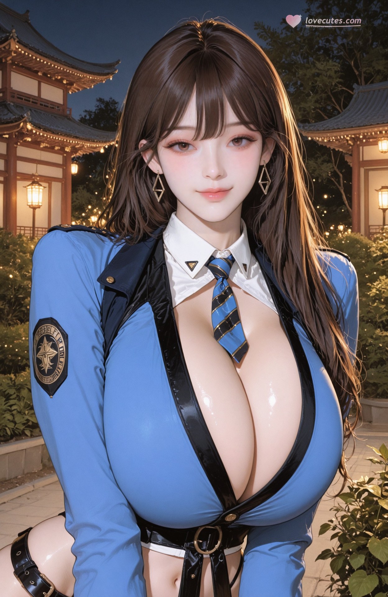 AI Generated Anime Girl - 胜利女神NIKKE Diesel：紧身衣学生装湿身露穴 93P