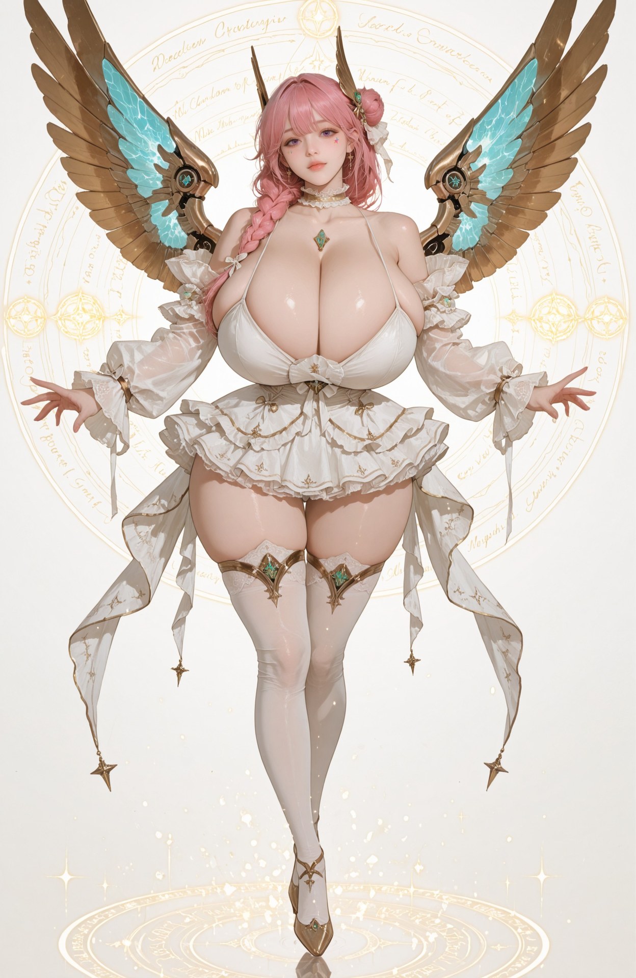 AI Generated Anime Girl - Goddess of Victory NIKKE Dorothy lace lingerie, bodysuit, white stockings, wet-look styling, explicit nude detail AI 이미지 갤러리 96P