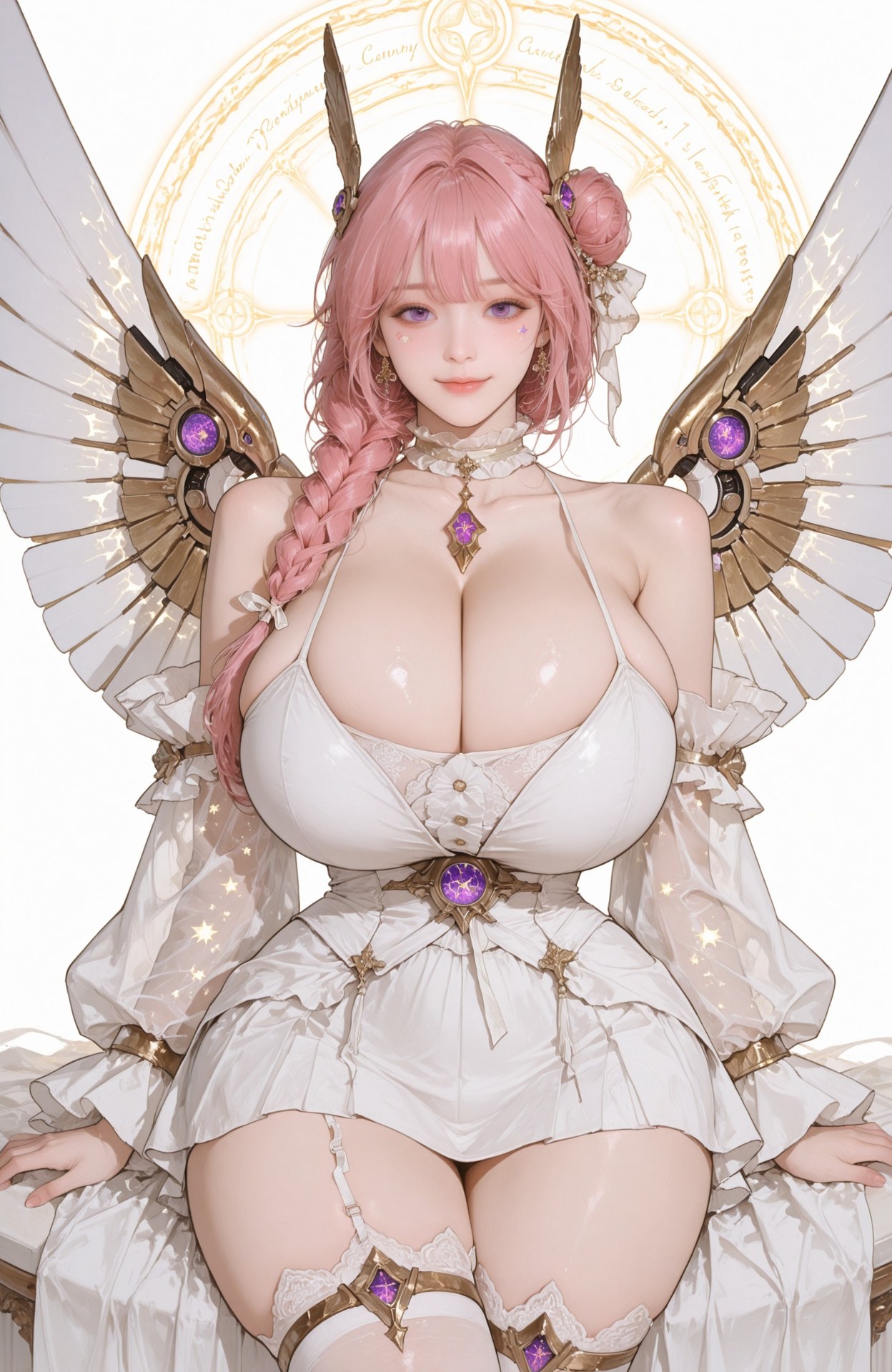 AI Generated Anime Girl - Goddess of Victory NIKKE Dorothy lace lingerie, bodysuit, white stockings, wet-look styling, explicit nude detail AI 이미지 갤러리 96P