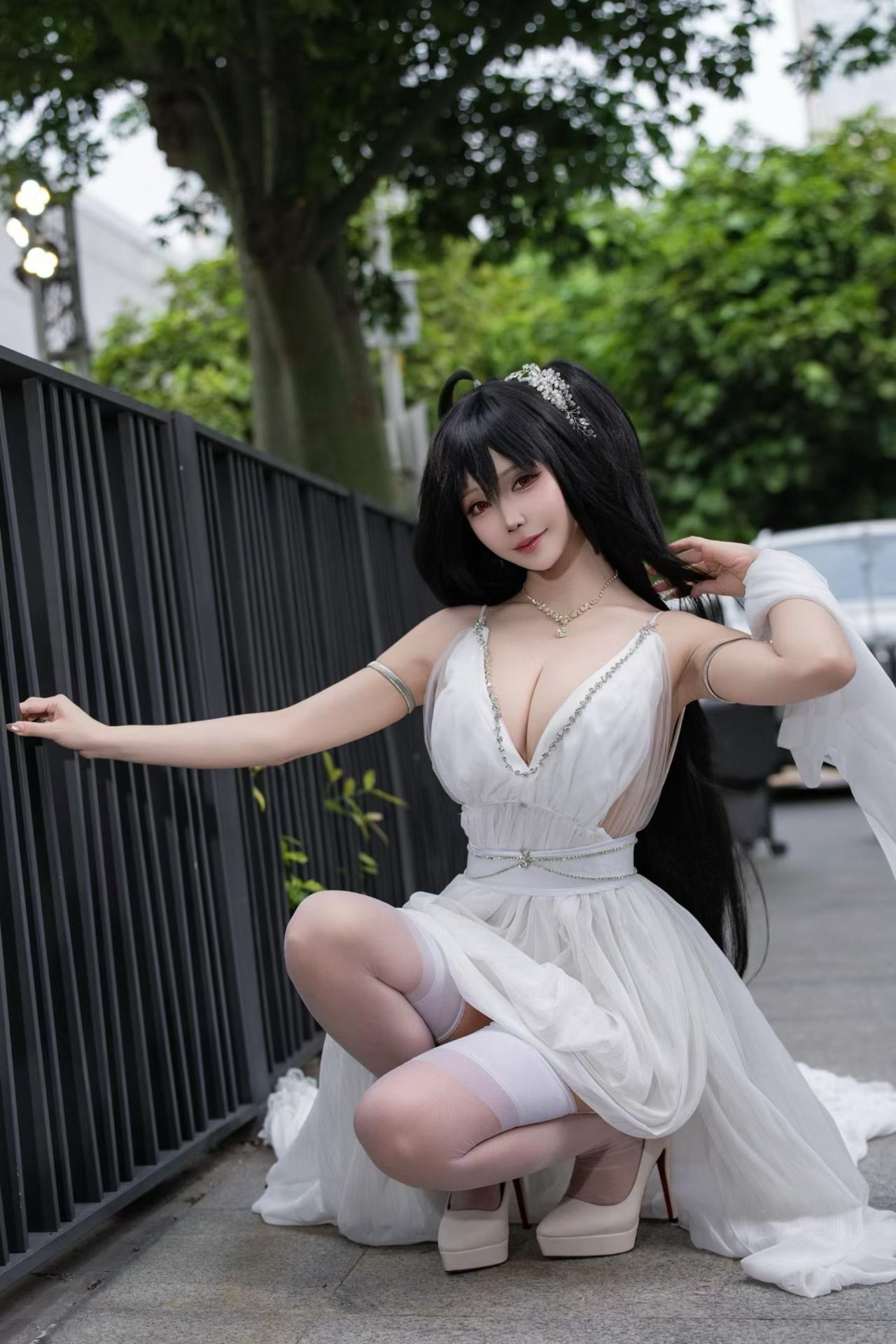 [cosplay] 抱走莫子aa - 碧蓝航线 大凤：誓约花嫁花嫁白纱美胸 27P