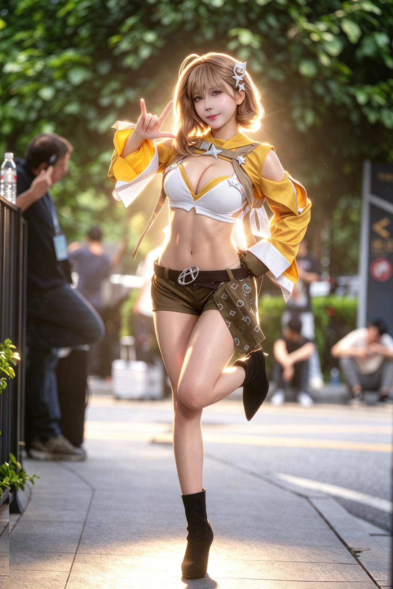 [cosplay] 抱走莫子aa - Nikke胜利女神 阿妮斯：超级巨星舞台装美腿游戏角色 23P