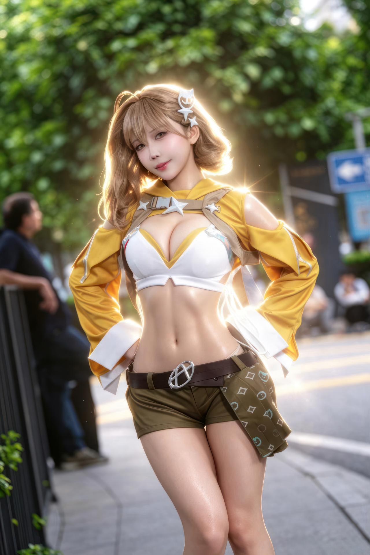 [cosplay] 抱走莫子aa - Nikke胜利女神 阿妮斯：超级巨星舞台装美腿游戏角色 23P