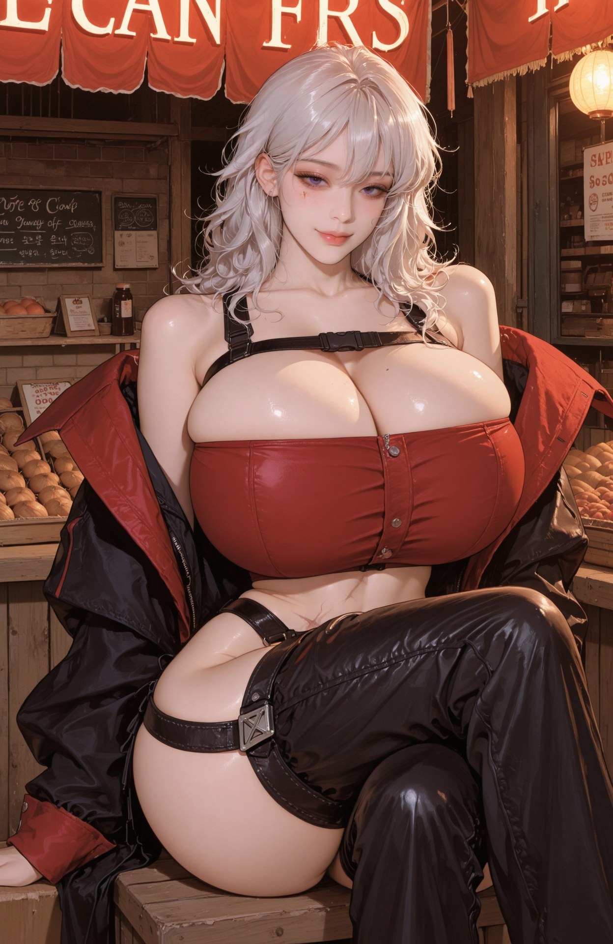 AI Generated Anime Girl - Goddess of Victory NIKKE Yulha bodysuit, wet-look styling, explicit nude detail AI 이미지 갤러리 102P