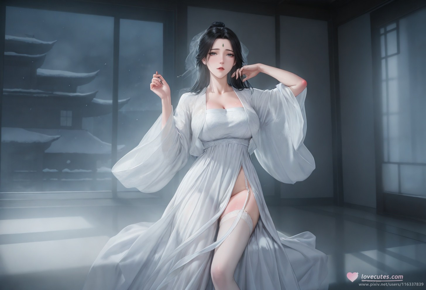 AI Porn - 裴 白衣ストッキング トップレス成人向け 白衣、ストッキング、トップレス、ベッド風ポーズ AI画像ギャラリー 139P