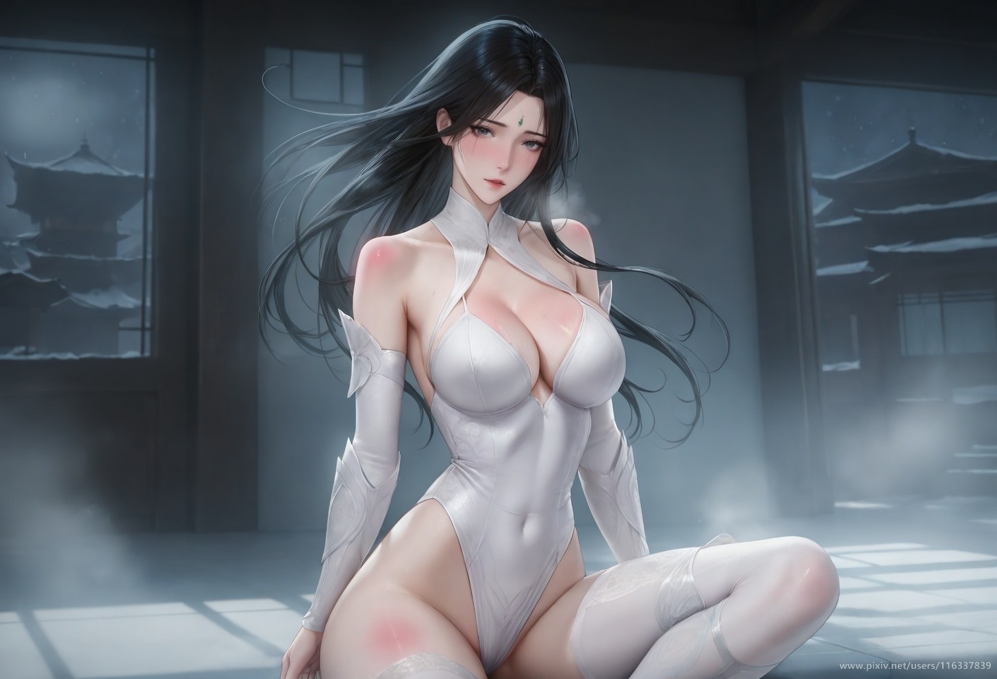 AI Porn - 裴 白衣ストッキング トップレス成人向け 白衣、ストッキング、トップレス、ベッド風ポーズ AI画像ギャラリー 139P