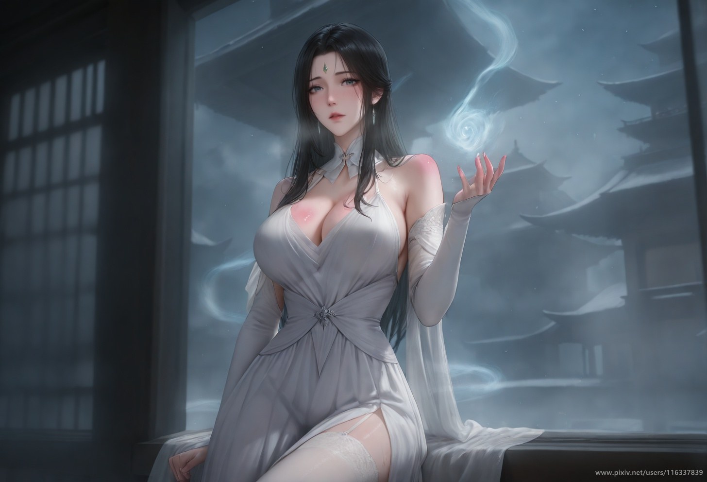 AI Porn - 裴 白衣ストッキング トップレス成人向け 白衣、ストッキング、トップレス、ベッド風ポーズ AI画像ギャラリー 139P