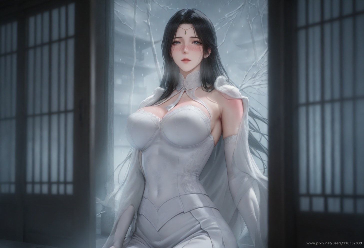 AI Porn - 裴 白衣ストッキング トップレス成人向け 白衣、ストッキング、トップレス、ベッド風ポーズ AI画像ギャラリー 139P