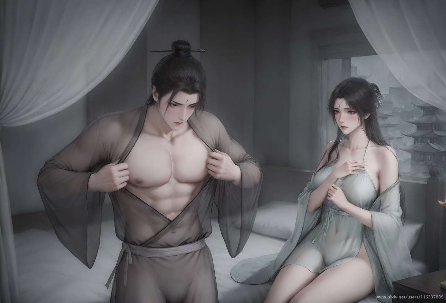 AI Porn - Pei ชุดขาวโบราณ ฉากเรื่องราวผู้ใหญ่ ชุดขาวโบราณ ฉากในห้อง และรายละเอียดผู้ใหญ่ แกลเลอรี AI 102P