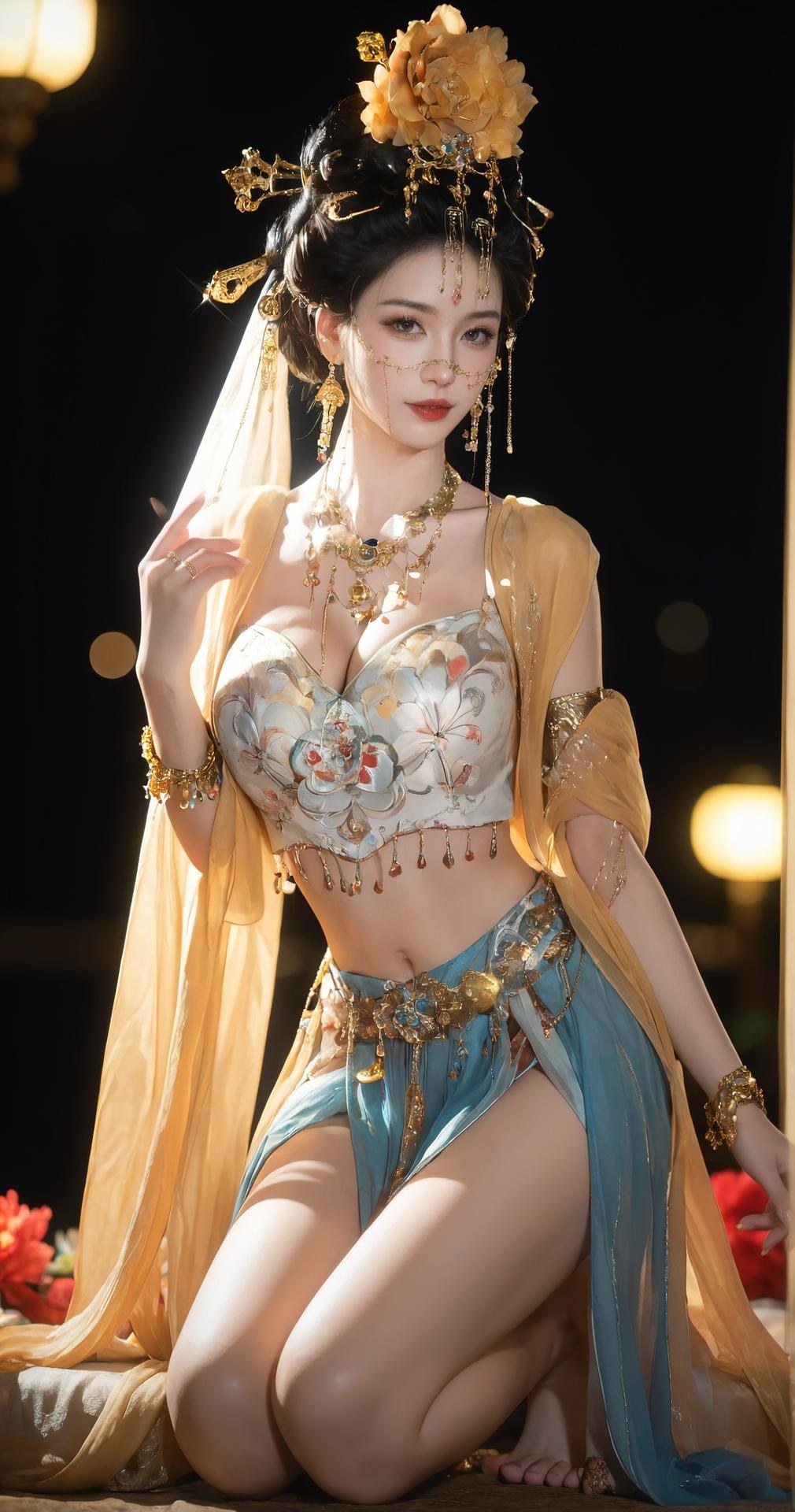 AI Porn - 연운 취화음 금장 고전의상 노출 누드 금장 고전의상, 침실 포즈, 노출 누드 AI 이미지 갤러리 284P