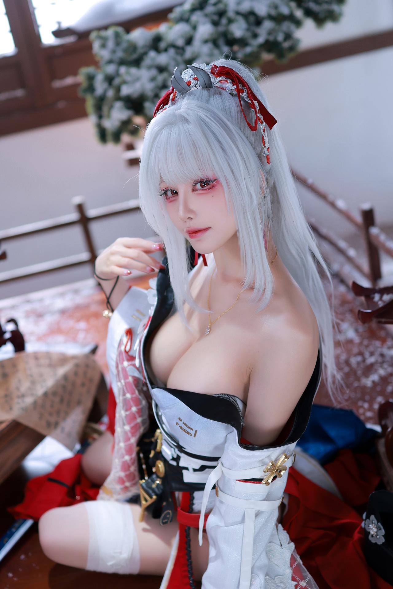 [cosplay] 水淼aqua - 鸣潮 绯雪：鸣潮 绯雪角色还原美腿大尺度 51P