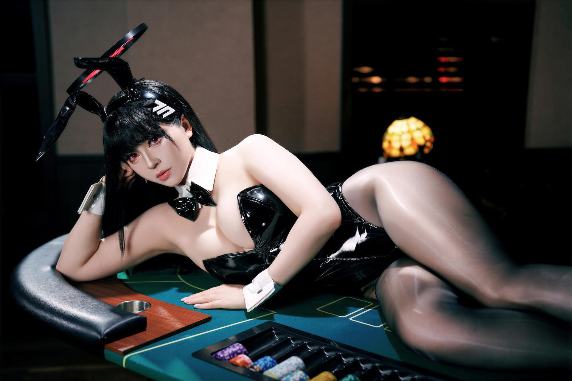 [คอสเพลย์] Banbanzi - Rio Tsukatsuki Blue Archive ชุดกระต่ายคาสิโน 57P6V