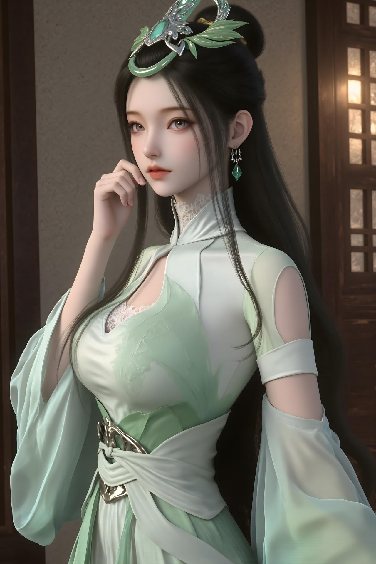 AI Porn - 陆嫁嫁：古风角色写真长发AI成人向图集 61P