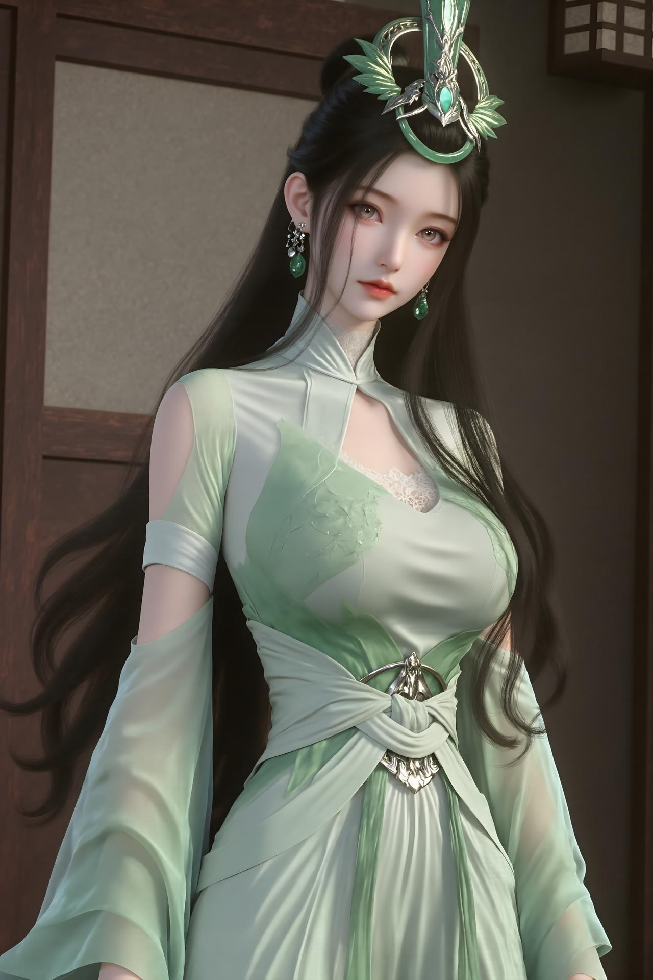 AI Porn - 陆嫁嫁：古风角色写真长发AI成人向图集 61P