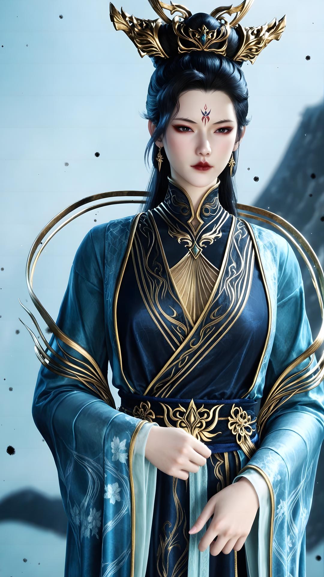 AI Porn - 裘蝶衣：古风角色写真长发AI成人向图集 71P