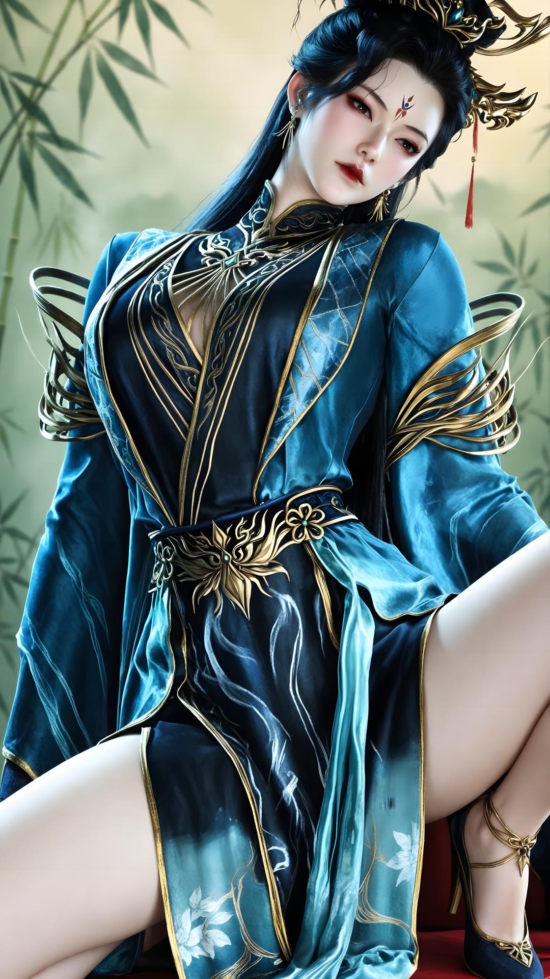 AI Porn - 裘蝶衣：古风角色写真长发AI成人向图集 71P